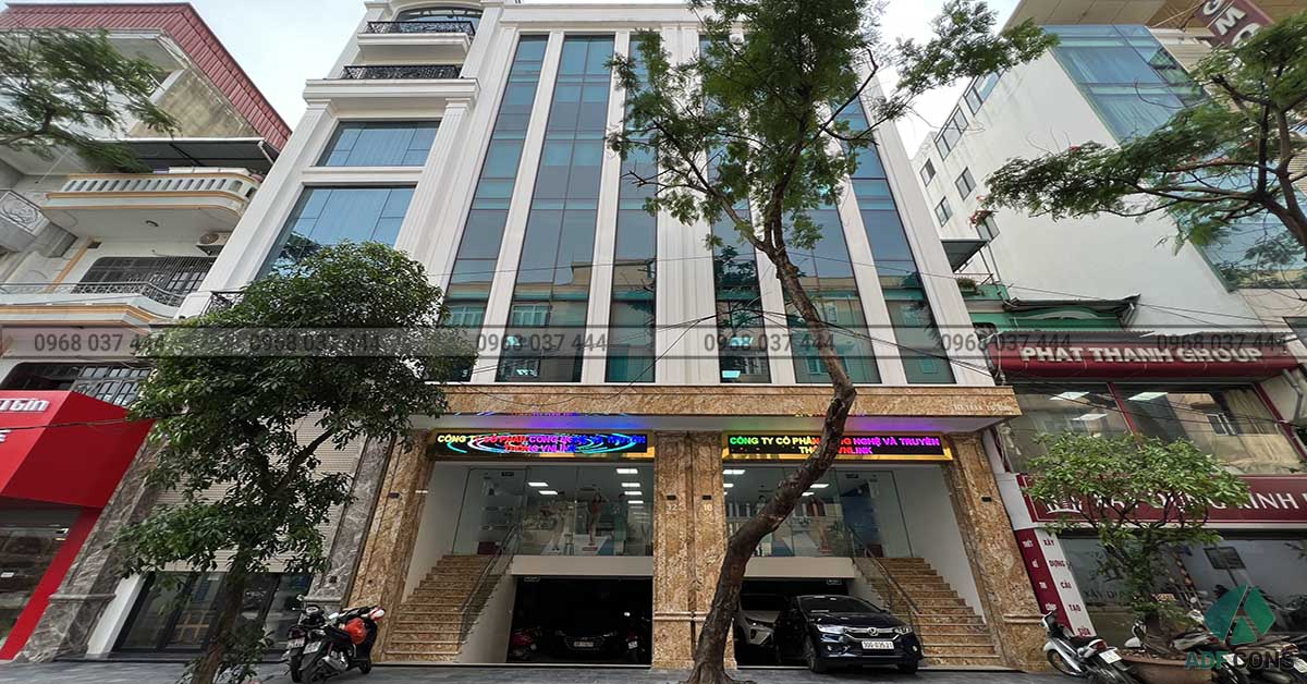 Hình ảnh thực tế công trình tòa nhà văn phòng Đăng Quang sau khi hoàn thiện thi công và đi vào hoạt động