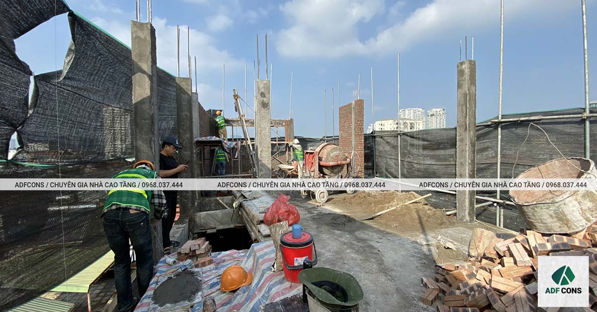 ADF thi công công trình nhà cao tầng cho chủ đầu tư - anh Dũng tại Ba Đình