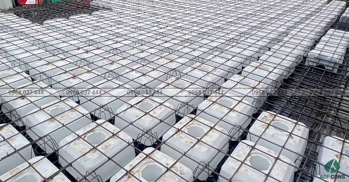 Thi công sàn xốp vượt nhịp cho dự án nhà cao tầng tân cổ điển tại Thái Bình