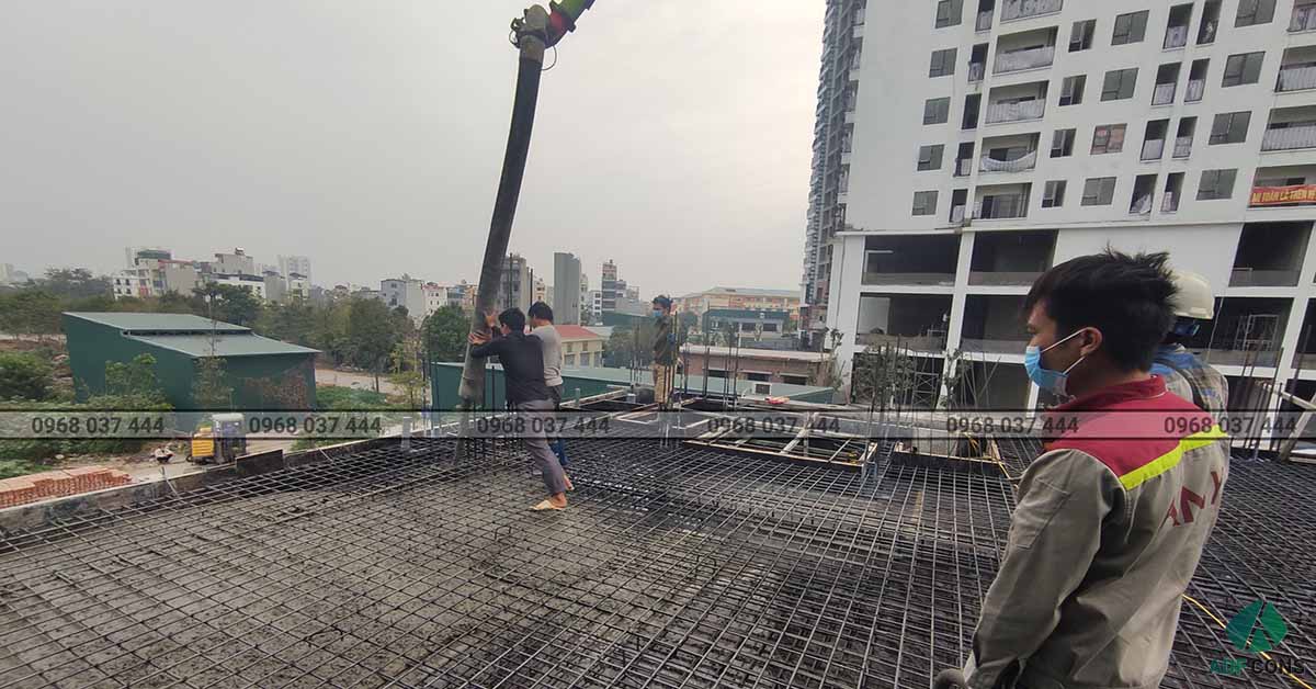 Thi công đổ bê tông sàn tại Thanh Trì cho dự án tòa nhà văn phòng Nam Hải
